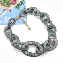 2021 Spring summer collection special unique starry sky green acrylic chunky chain necklace